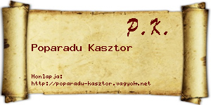 Poparadu Kasztor névjegykártya